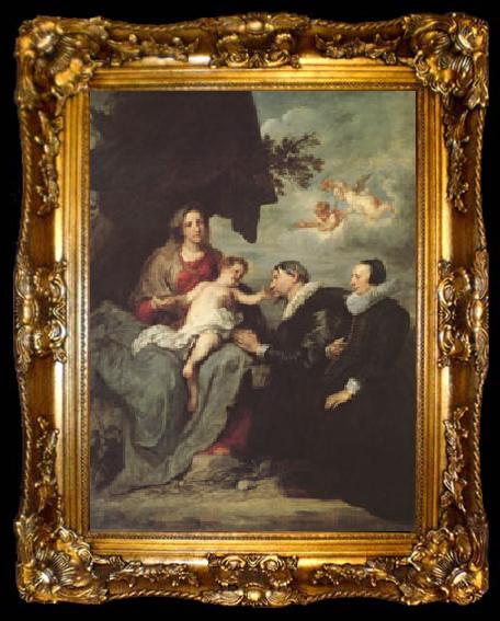 framed  Anthony Van Dyck The Virgin and Child with Donors (mk05), ta009-2